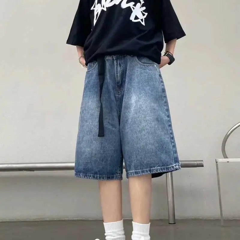 High Street Retro Blue Jeans Shorts Women Y2k Clothing Oversize - MERGE.DAY.1.FREESTYLE