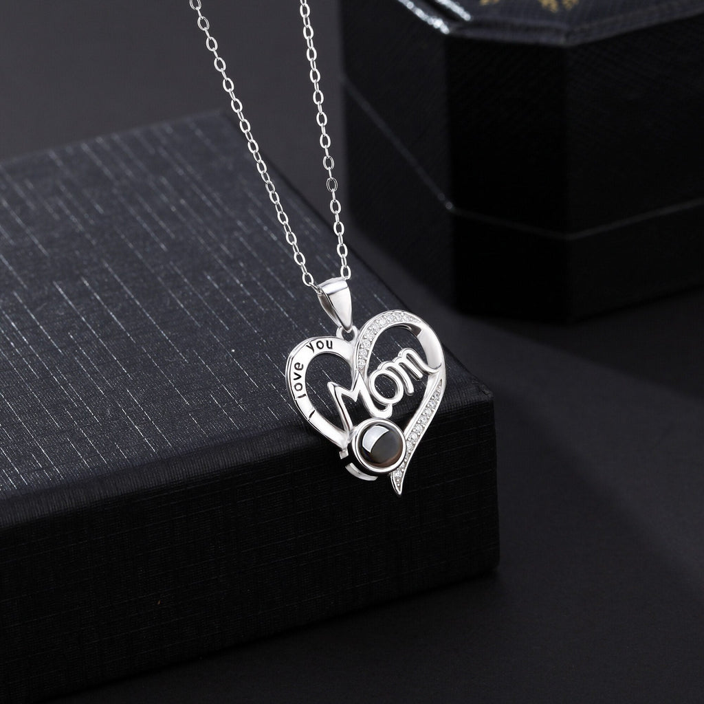 Love projection necklace with customizable photos Pendant Memorial Gift Anniversary gift - MERGE.DAY.1.FREESTYLE