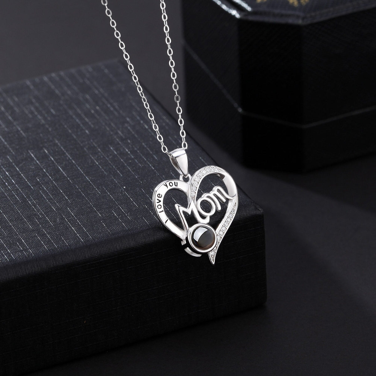 Love projection necklace with customizable photos Pendant Memorial Gift Anniversary gift - MERGE.DAY.1.FREESTYLE