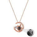 Moon Cat with customizable photos Projection Necklace Pendant Jewelry - MERGE.DAY.1.FREESTYLE