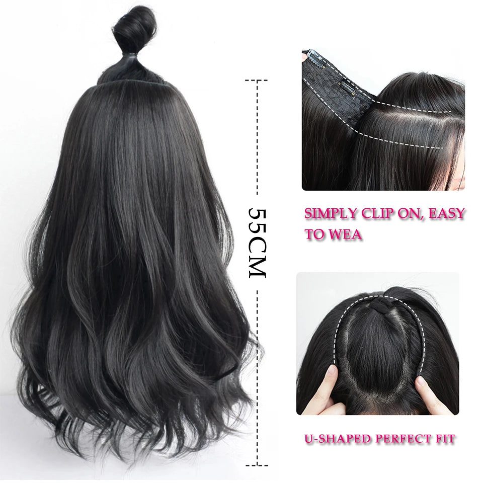 AOSI Part Synthetic Clip In Hair Extension Long Thick Curly Natural Blonde Flase Hair Hairpieces For Women Heat Resistant - MERGE.DAY.1.FREESTYLE