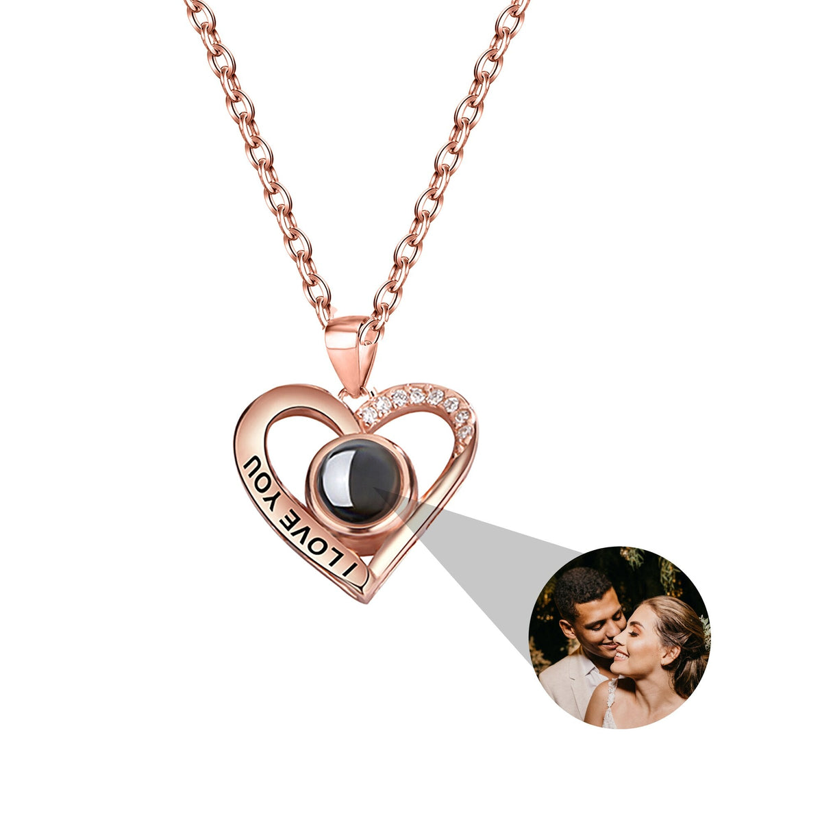 Love projection necklace with customizable photos Pendant Necklace - MERGE.DAY.1.FREESTYLE