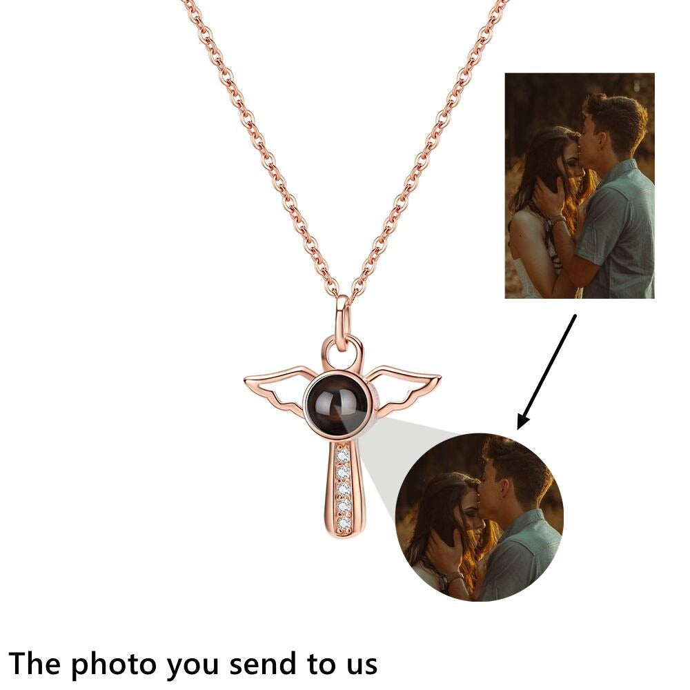 Angels Photo Custom Projection Necklace For Women Personalized Pendant Jewelry - MERGE.DAY.1.FREESTYLE