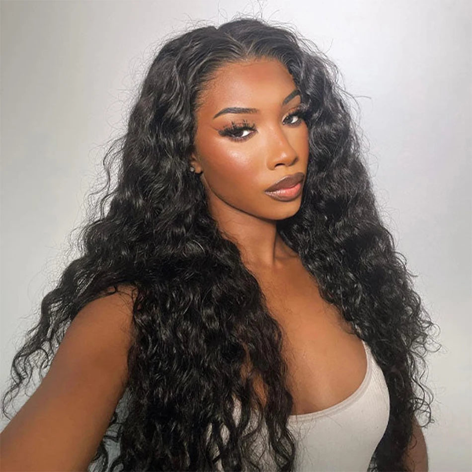 Malaysian Water Wave Wigs 13x6 HD Transparent Lace Front Human Hair Wigs Wear and Go Glueless Lace Frontal Wigs Deep Curly Wigs - MERGE.DAY.1.FREESTYLE
