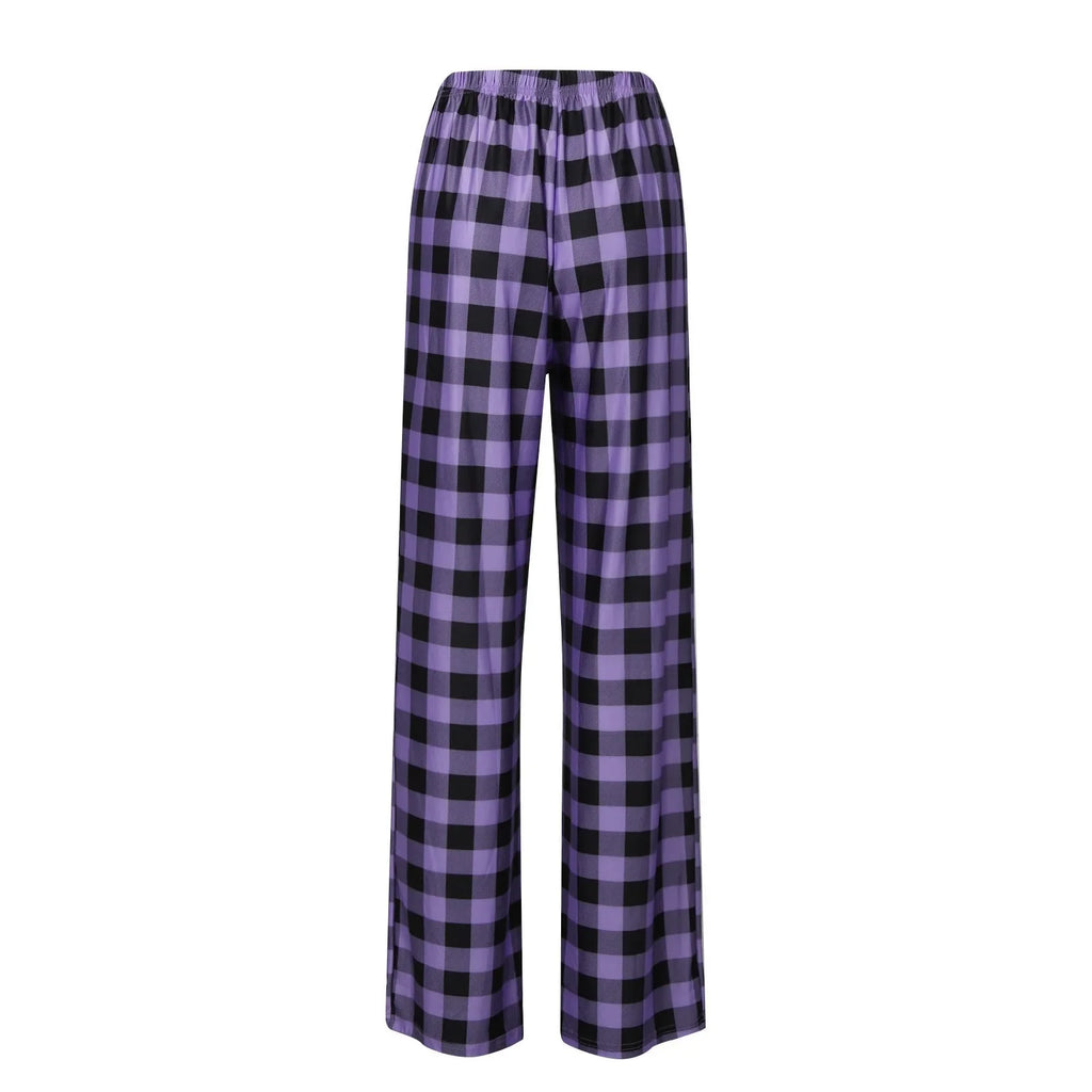 Women Christmas Pajama pants Autumn Winter Plaid Printed Pants - MERGE.DAY.1.FREESTYLE