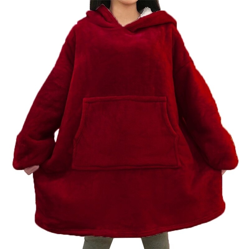 Winter Oversized Hoodies Women Giant Hoody Flannel Fleece Wearable Blanket - MERGE.DAY.1.FREESTYLE