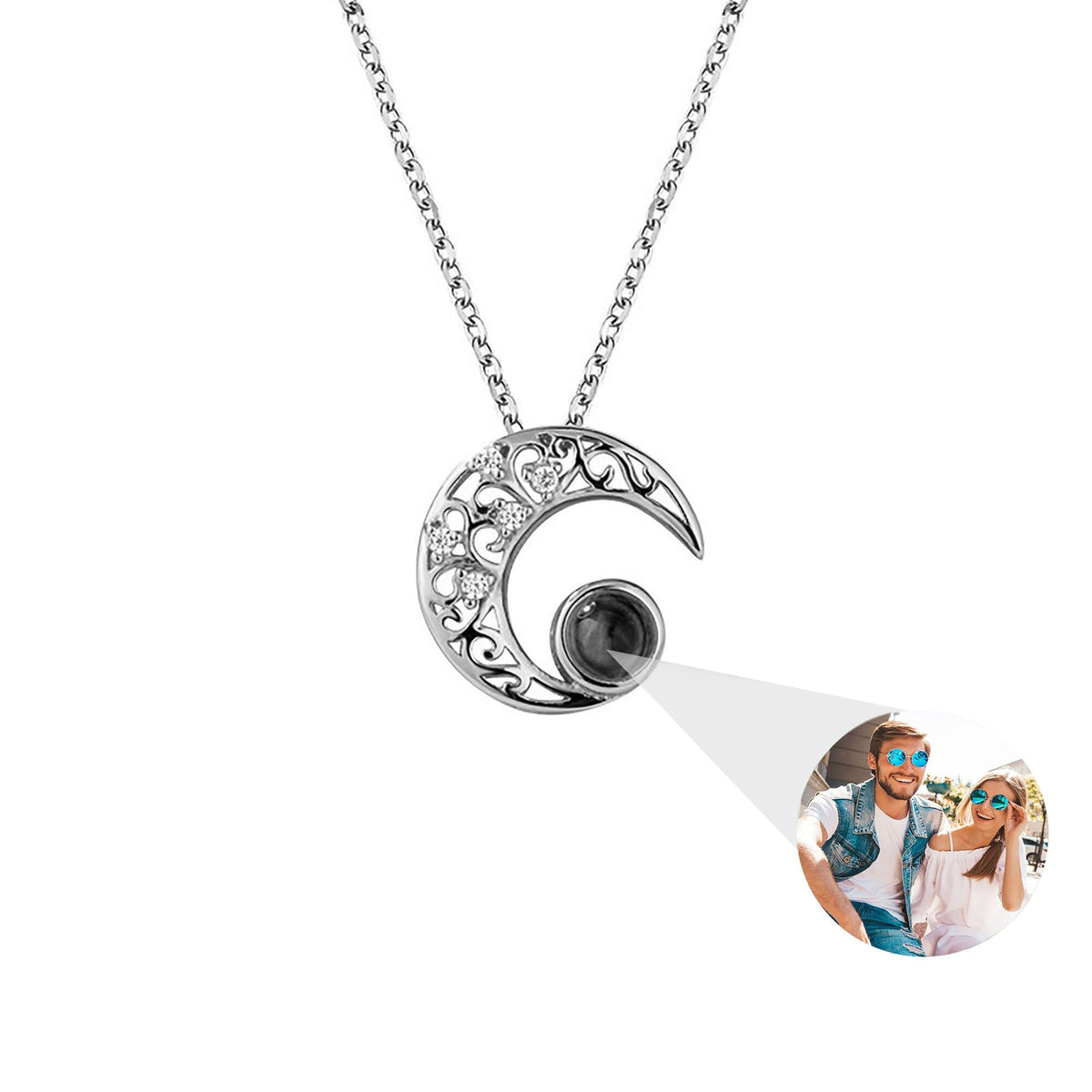 Custom Projection Photo Necklace Trendy Star Moon Necklace for Women Fashion Jewelry - MERGE.DAY.1.FREESTYLE