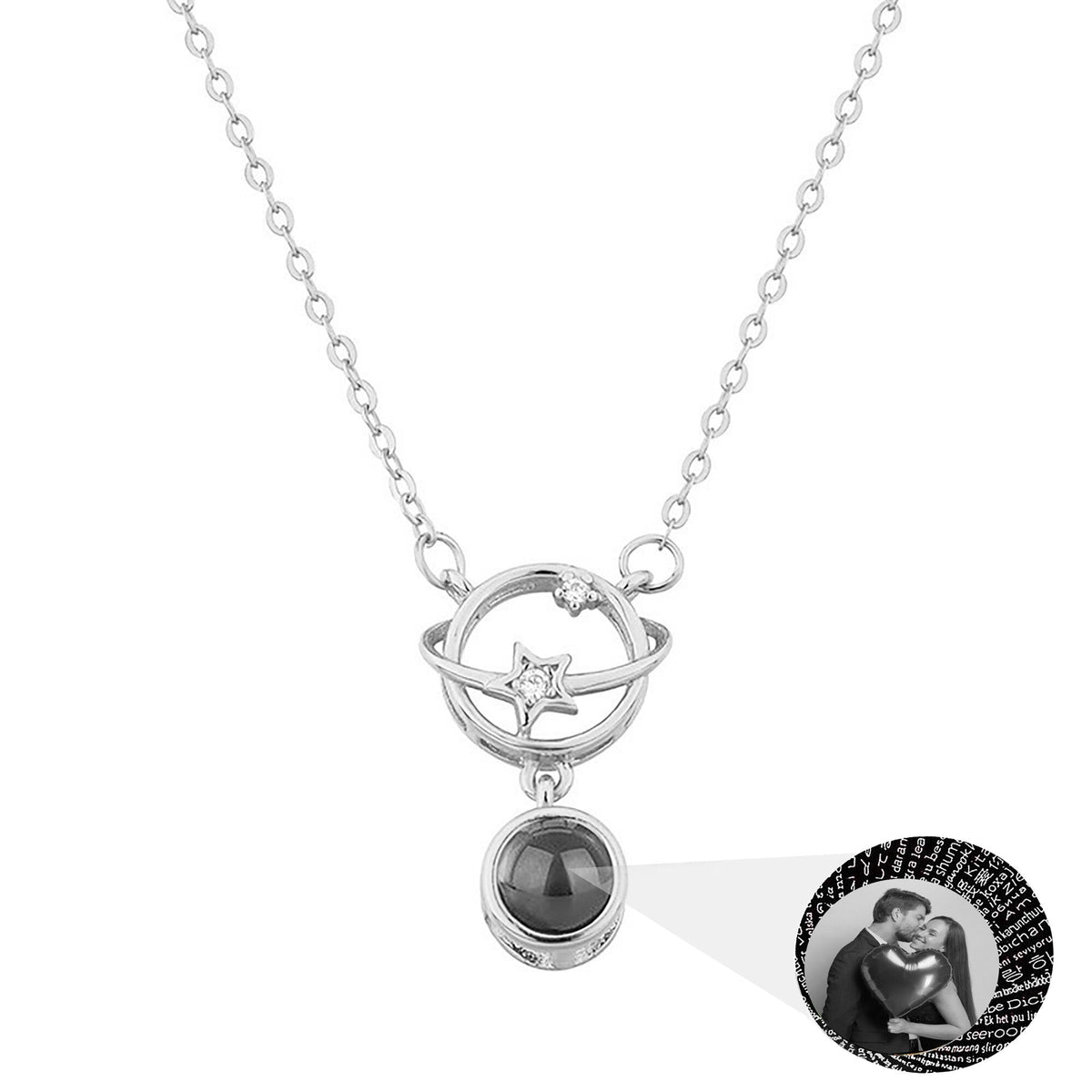 Planet with customizable photos Projection Necklace Pendant Jewelry - MERGE.DAY.1.FREESTYLE