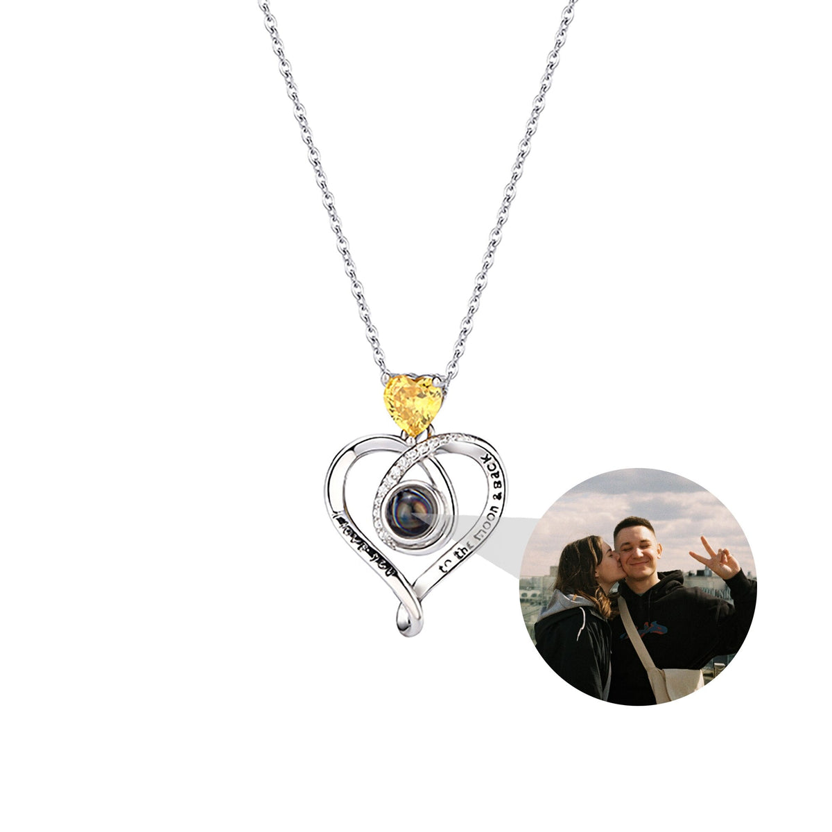 Love with customizable photosProjection Necklace Pendant Jewelry For Lover Girlfriend - MERGE.DAY.1.FREESTYLE