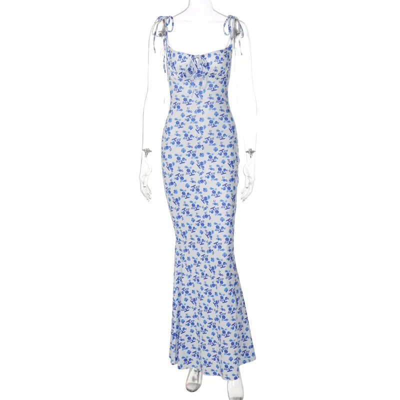 Elegant Floral Beach Vacation Bodycon Streetwear Long Dress - MERGE.DAY.1.FREESTYLE