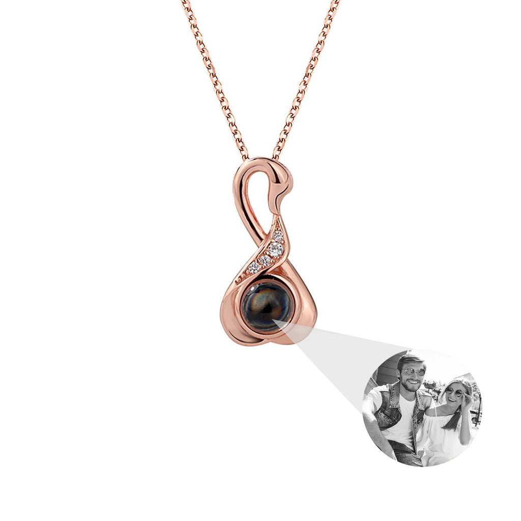 Love Swan with Customized Photos Projection Necklace Pendant Jewelry - MERGE.DAY.1.FREESTYLE