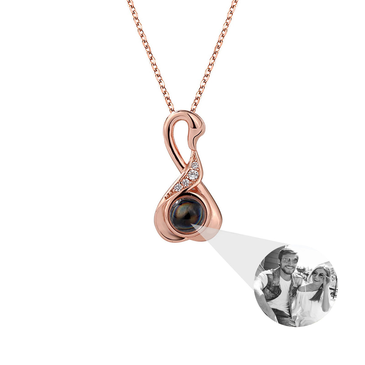Love Swan with Customized Photos Projection Necklace Pendant Jewelry - MERGE.DAY.1.FREESTYLE