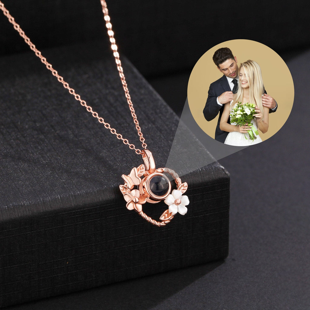 Flowers that can be customized for photos Personalized Projection Photo Necklace - MERGE.DAY.1.FREESTYLE