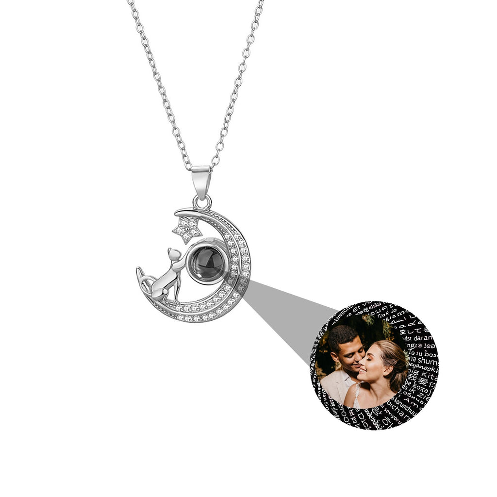 Customizable photo Cute moon necklace Projection Necklace - MERGE.DAY.1.FREESTYLE