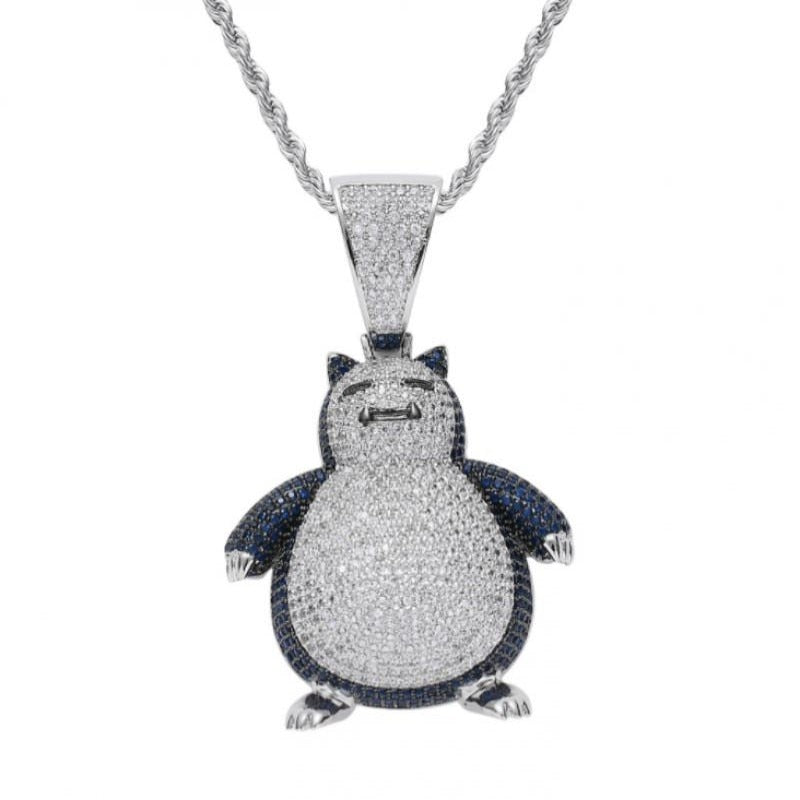 Hip Hop Fierce Shark Inlaid Zircon Pendant Charm Trend Necklace - MERGE.DAY.1.FREESTYLE