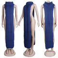 Knitted Side Split Sweater Dress Sleeveless Spring Clothes for Women Y2k Outfits Long Maxi Dresses - MERGE.DAY.1.FREESTYLE