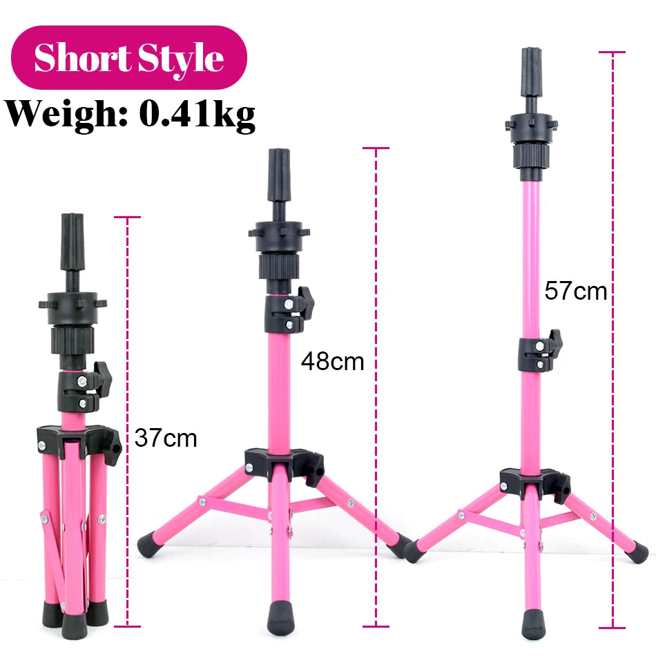 21-24inch Canvas Block Head Mannequin Wig Head Wig Stand Tripod with Head, Mannequin Head Wig Display Styling Head With Stand - MERGE.DAY.1.FREESTYLE