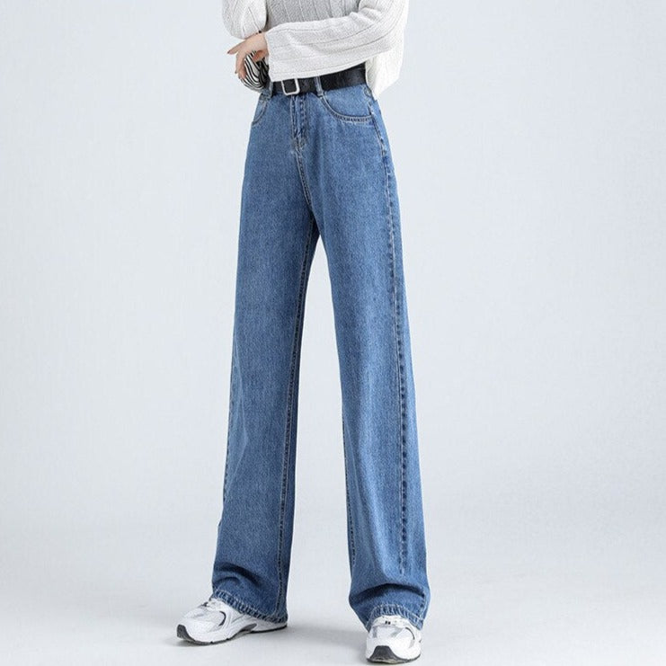 Spring Women Long Jeans Trousers Wide Leg Ladies Floor-Length Pants - MERGE.DAY.1.FREESTYLE