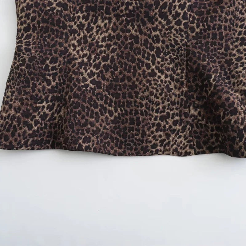 Leopard Print Sling Women Sexy Tube Top Sleeveless Backless Lace Slim Tanks Tops - MERGE.DAY.1.FREESTYLE