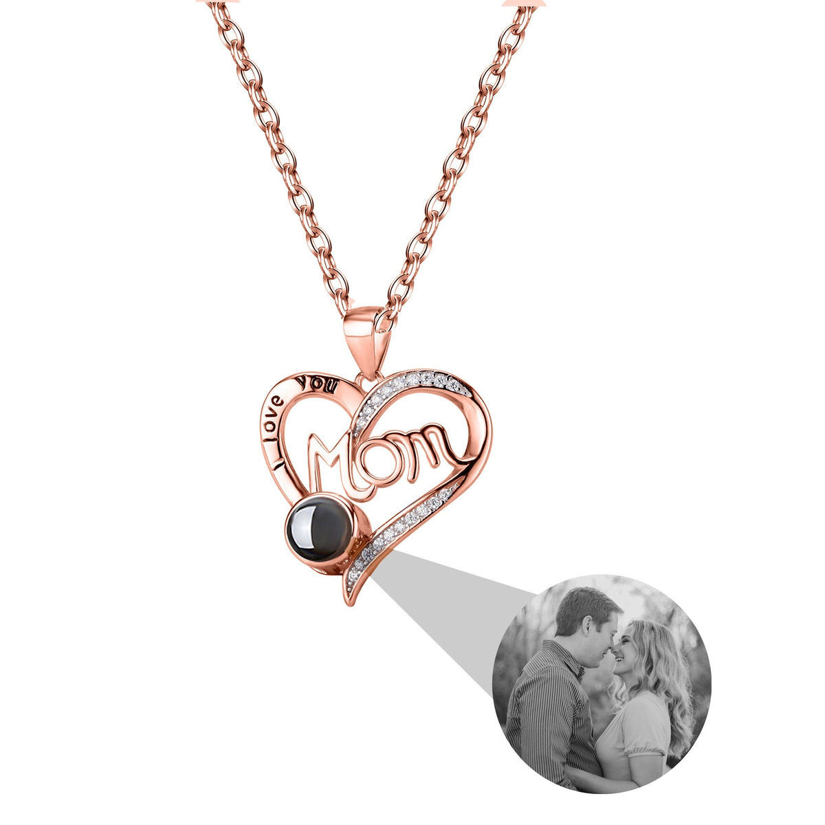 Love projection necklace with customizable photos Pendant Memorial Gift Anniversary gift - MERGE.DAY.1.FREESTYLE
