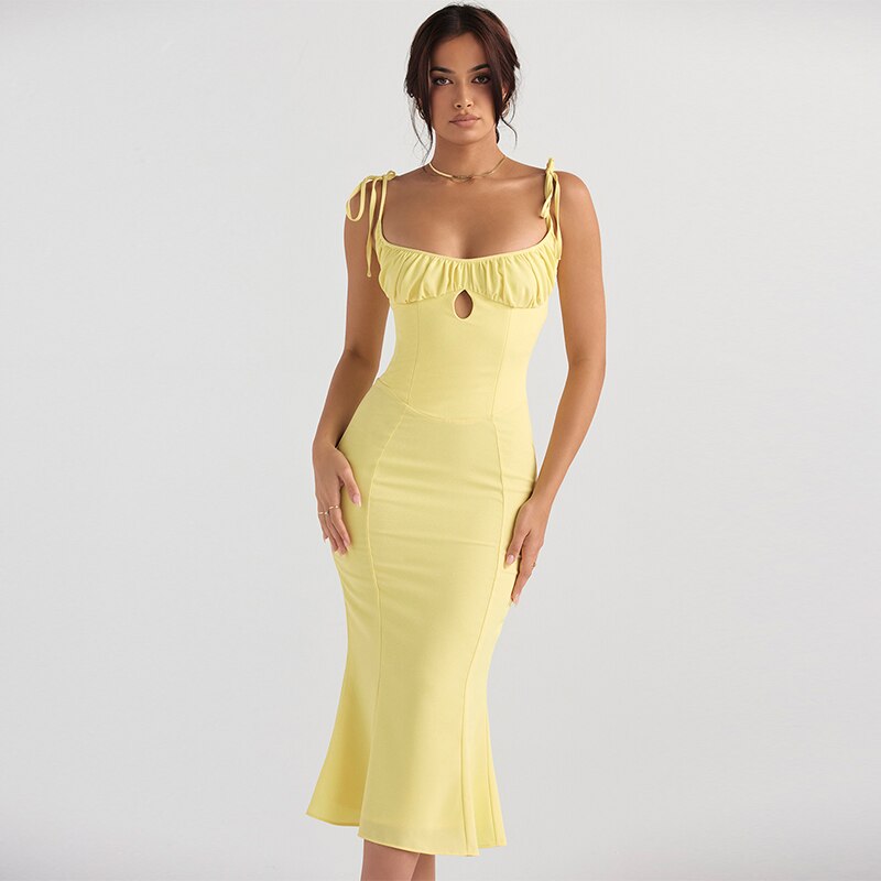 Folds Sleeveless Slips Bandage Solid Maxi Prom Dress Sexy Bodycon Summer - MERGE.DAY.1.FREESTYLE
