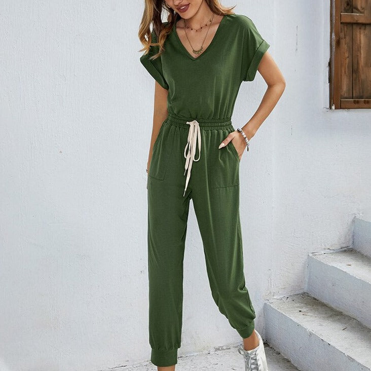 Sexy Casual Polyester Rompers Summer Women's 2022 High Waist Overalls Outfits Jumpsuit with Pocket - MERGE.DAY.1.FREESTYLE