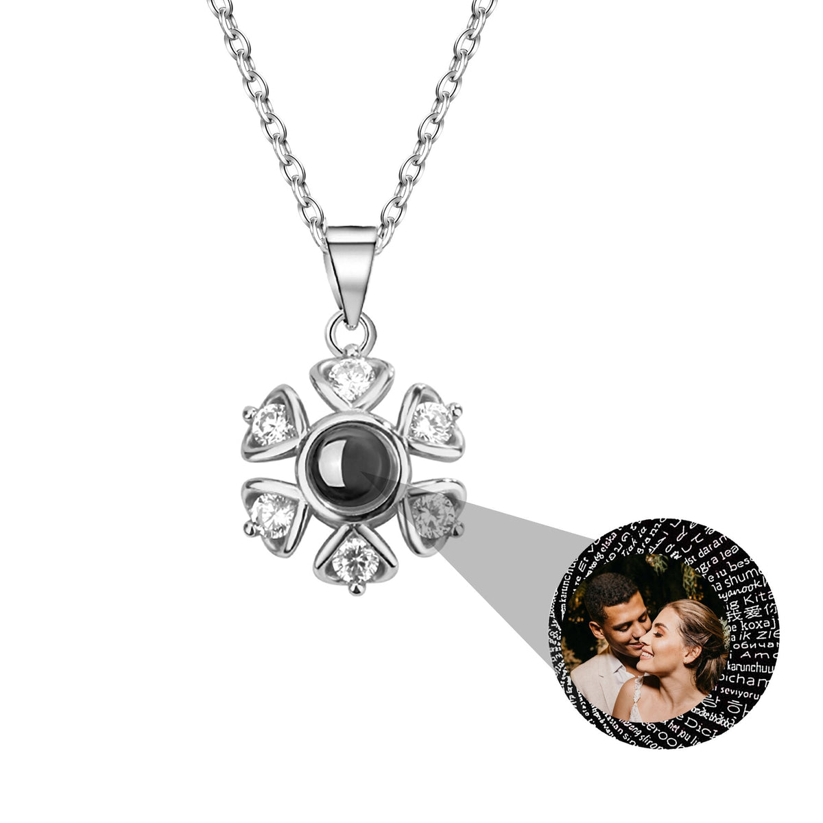 Snow projection necklace with customizable photos Projection Necklace - MERGE.DAY.1.FREESTYLE