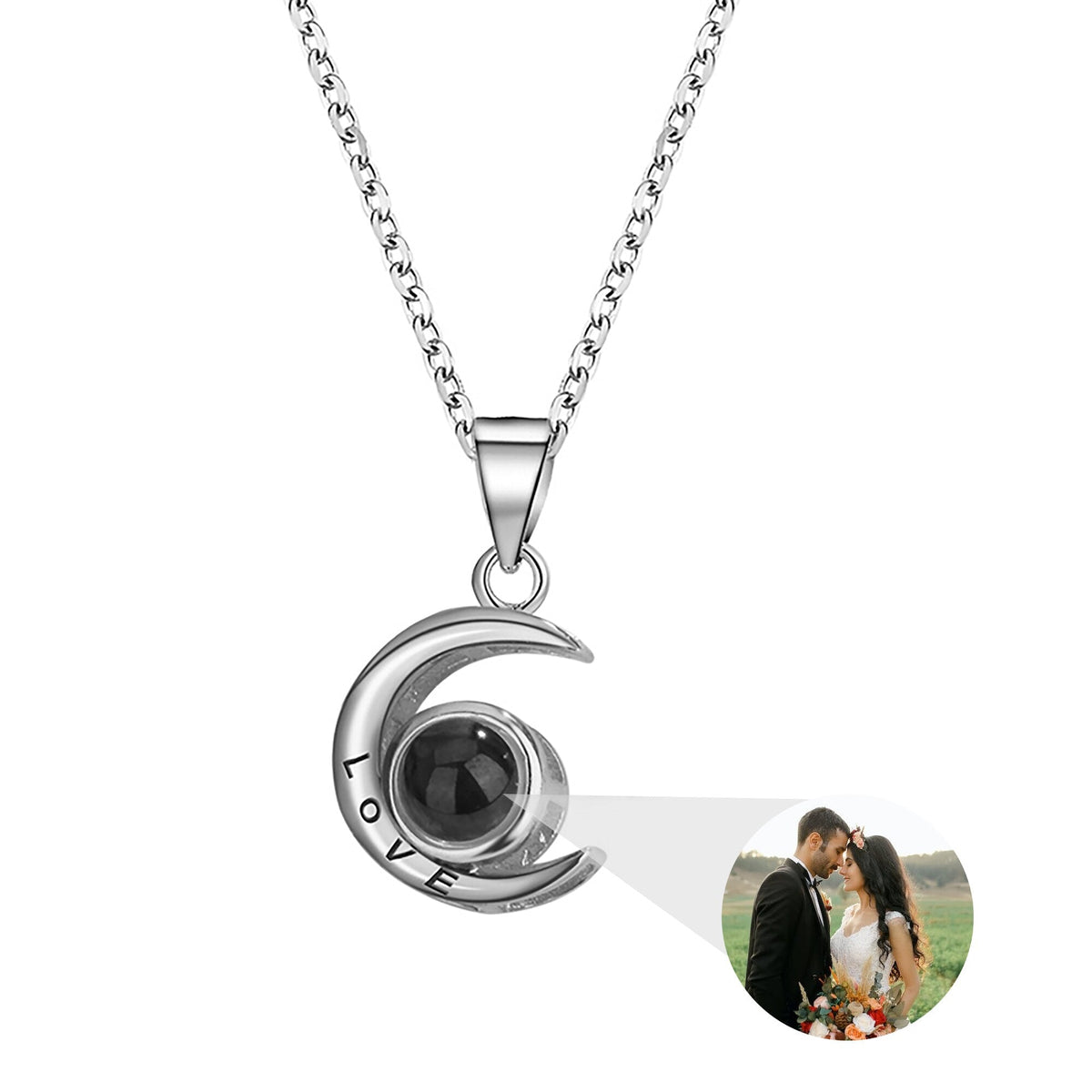 Personality Moon Necklace With Customizable Photo Romantic Gift - MERGE.DAY.1.FREESTYLE