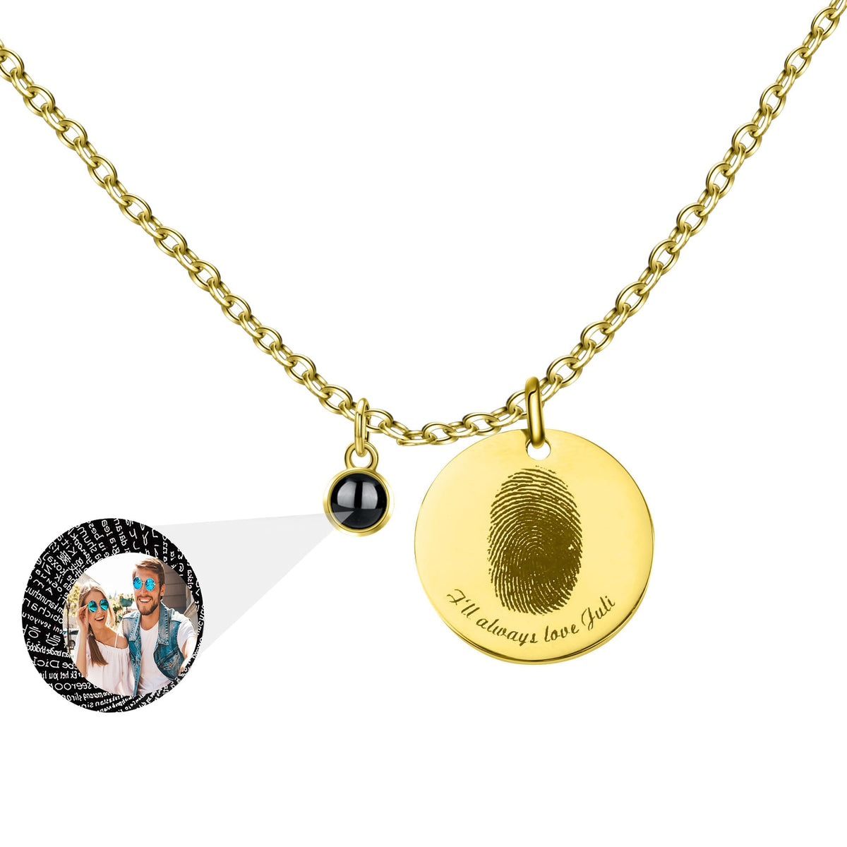 Fingerprint necklace with customizable photos Projection Necklace Pendant Jewelry - MERGE.DAY.1.FREESTYLE