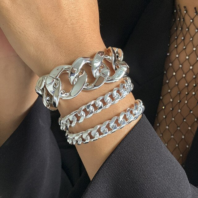 Hip Hop Thick Link Chain Bracelet Women's CCB Material - MERGE.DAY.1.FREESTYLE
