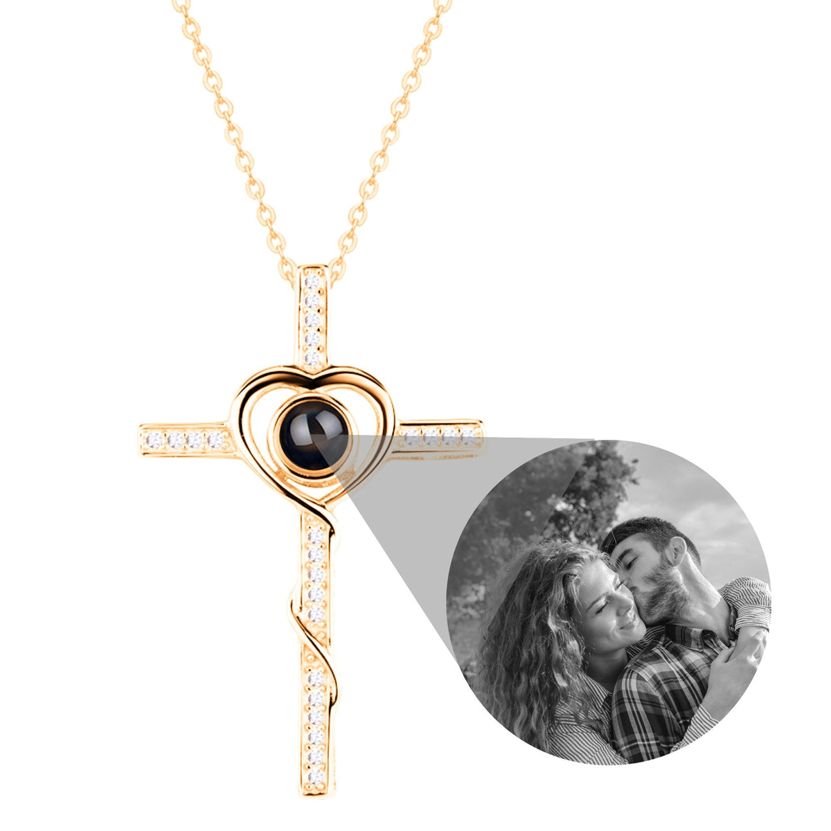 Personalized Name Custom Photo Cross Projection Necklace 925 Silver Necklace - MERGE.DAY.1.FREESTYLE