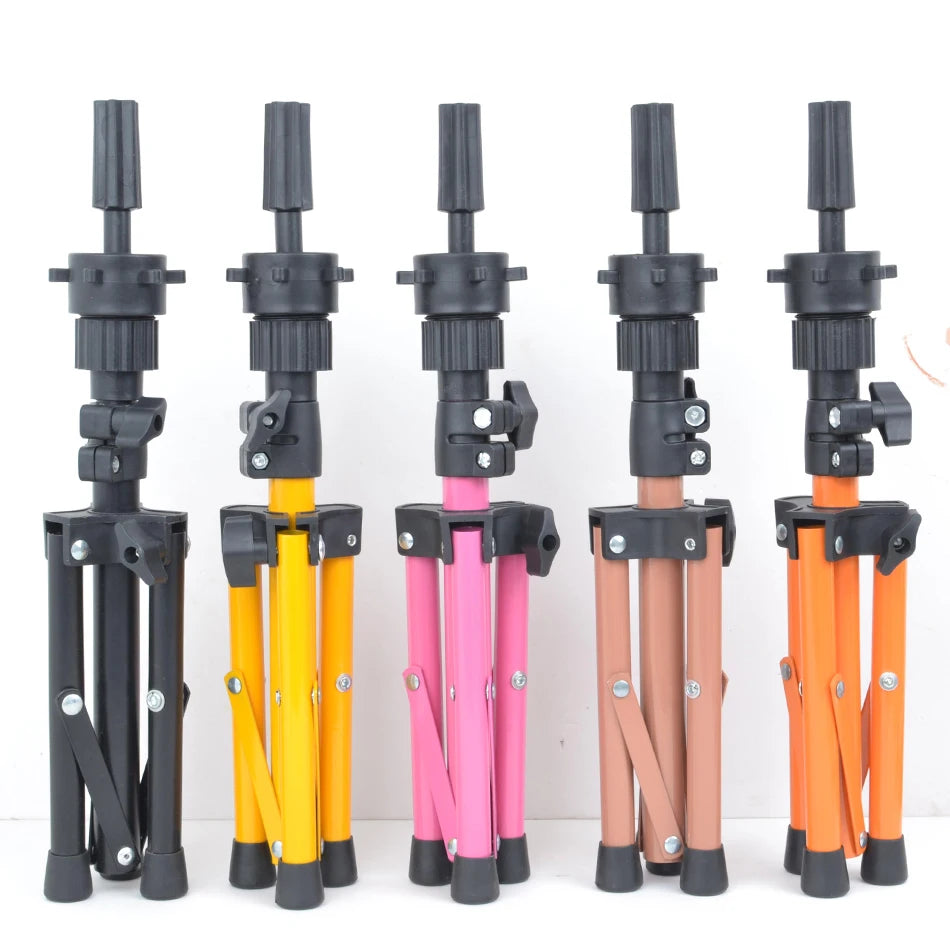 21-24inch Canvas Block Head Mannequin Wig Head Wig Stand Tripod with Head, Mannequin Head Wig Display Styling Head With Stand - MERGE.DAY.1.FREESTYLE