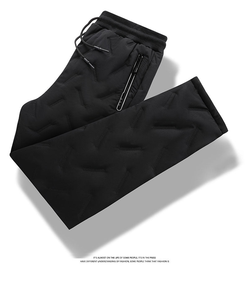Winter Zip Pockets Thicken Fleece Sweatpants Joggers Water Proof Thermal Trousers - MERGE.DAY.1.FREESTYLE