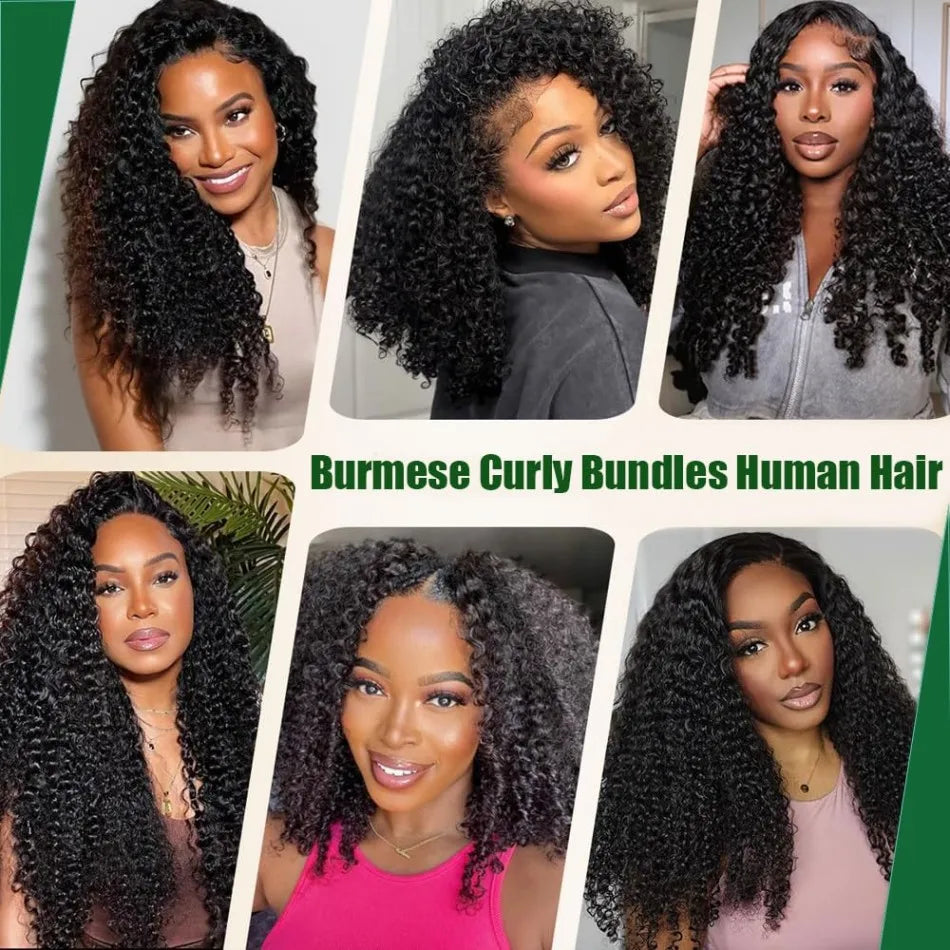 12A Burmese Curly Bundles Human Hair 18 20 22 24 Inch Unprocessed Virgin Hair Deep Wave Bundles With Spiral Curls Ends Water Wave Human Hair Bundles For Black Women Natural Color - MERGE.DAY.1.FREESTYLE