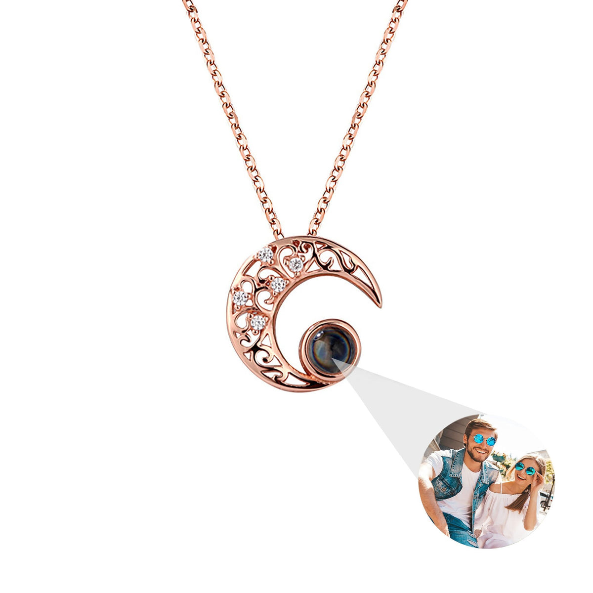 Custom Projection Photo Necklace Trendy Star Moon Necklace for Women Fashion Jewelry - MERGE.DAY.1.FREESTYLE