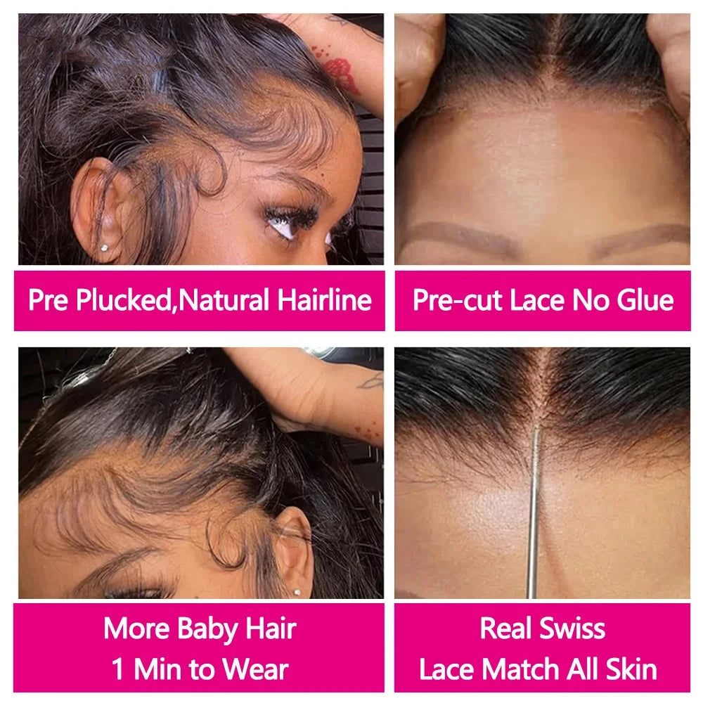 Malaysian Water Wave Wigs 13x6 HD Transparent Lace Front Human Hair Wigs Wear and Go Glueless Lace Frontal Wigs Deep Curly Wigs - MERGE.DAY.1.FREESTYLE