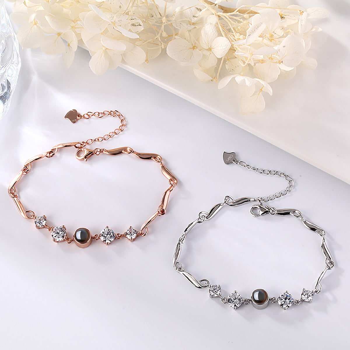 Custom photo Projection Bracelet Jewelry with Silver/Rose Gold Color - MERGE.DAY.1.FREESTYLE