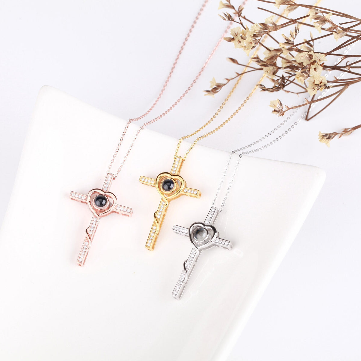 Personalized Name Custom Photo Cross Projection Necklace 925 Silver Necklace - MERGE.DAY.1.FREESTYLE
