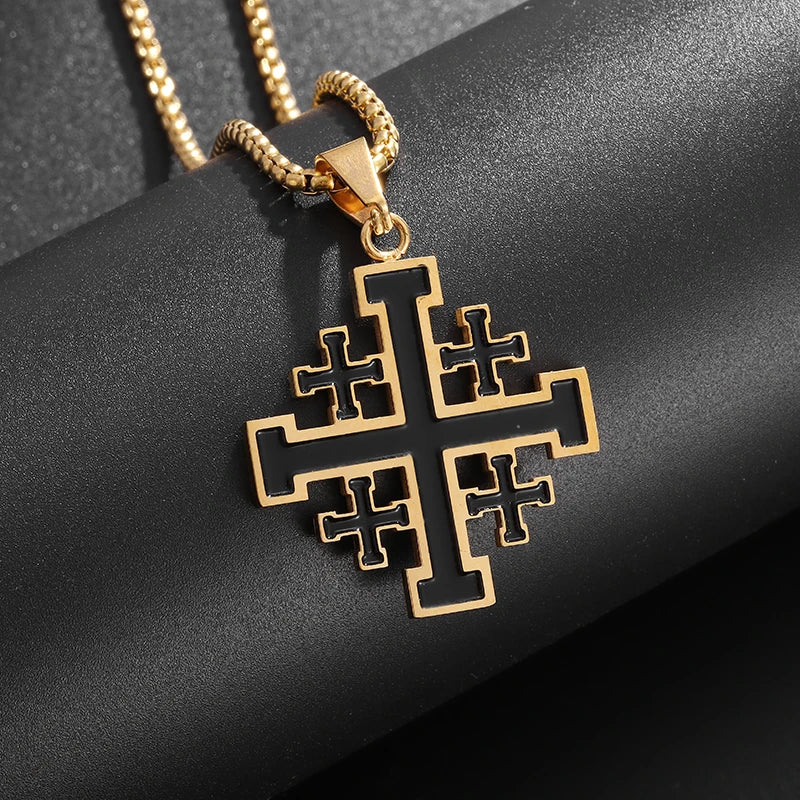 Templar Pendant Men's Medieval Jerusalem Crusader Cross Necklace - MERGE.DAY.1.FREESTYLE