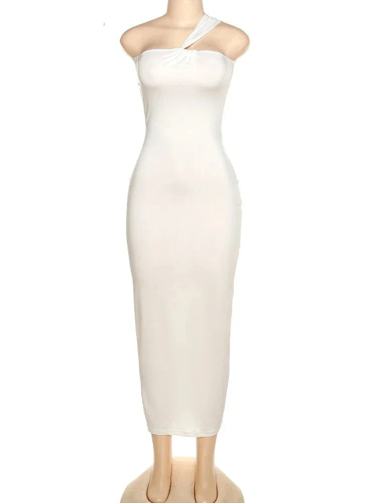 Hollow Sexy Cross Ruched Chic Design Sleeveless Skinny Stylish Bodycon Dress - MERGE.DAY.1.FREESTYLE