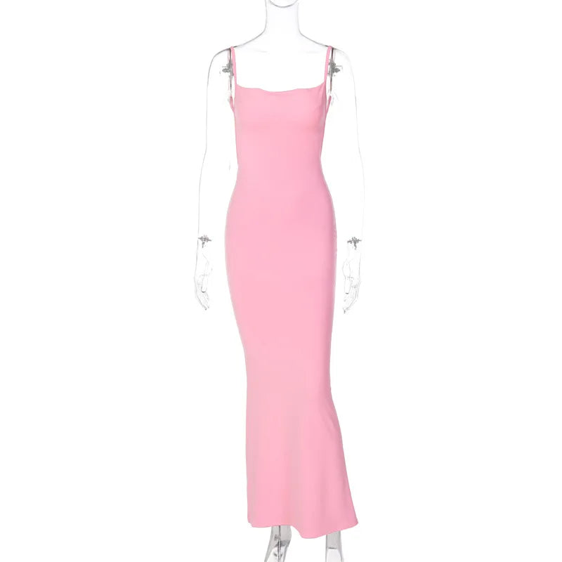 Solid Sleeveless Backless Elegant Sexy Bodycon Y2K Maxi Prom Dress - MERGE.DAY.1.FREESTYLE