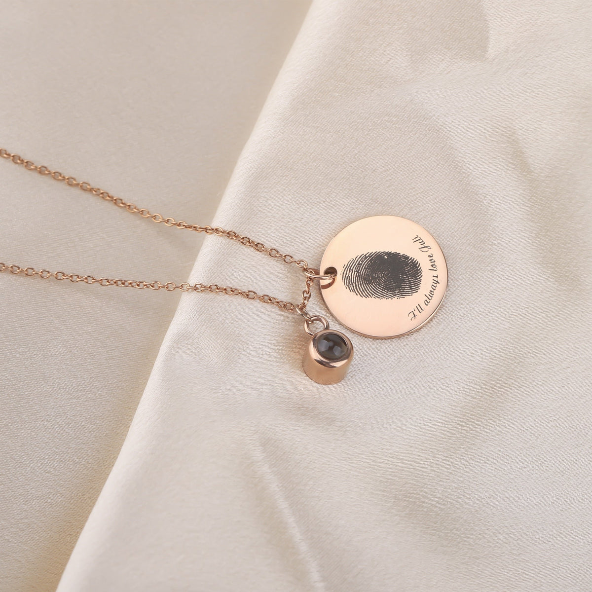 Fingerprint necklace with customizable photos Projection Necklace Pendant Jewelry - MERGE.DAY.1.FREESTYLE