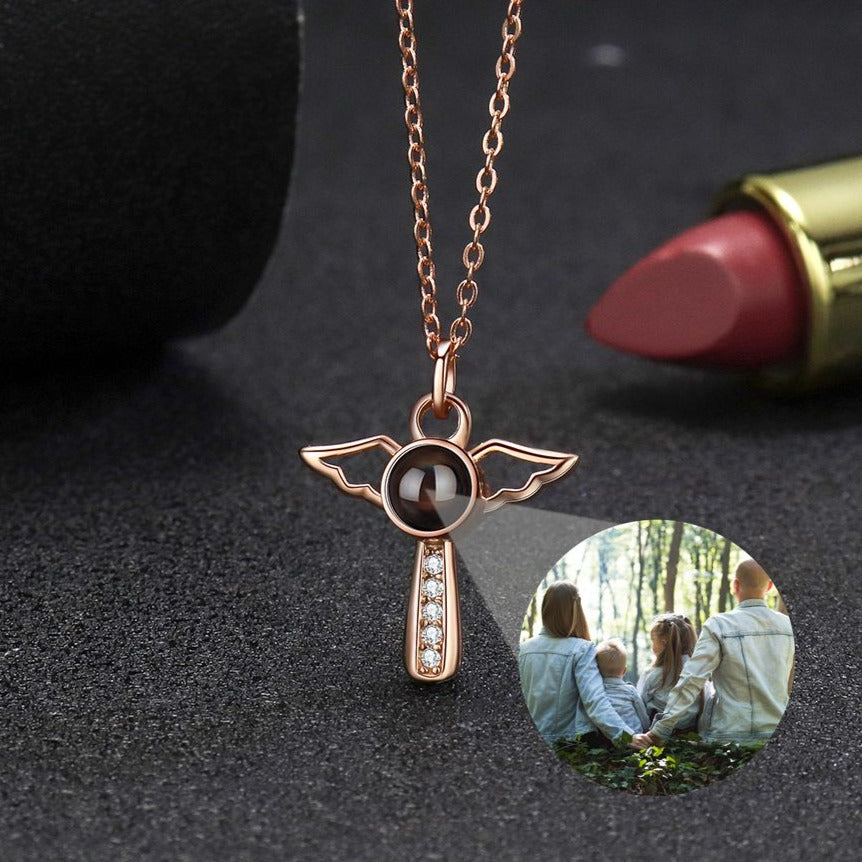 Angels Photo Custom Projection Necklace For Women Personalized Pendant Jewelry - MERGE.DAY.1.FREESTYLE