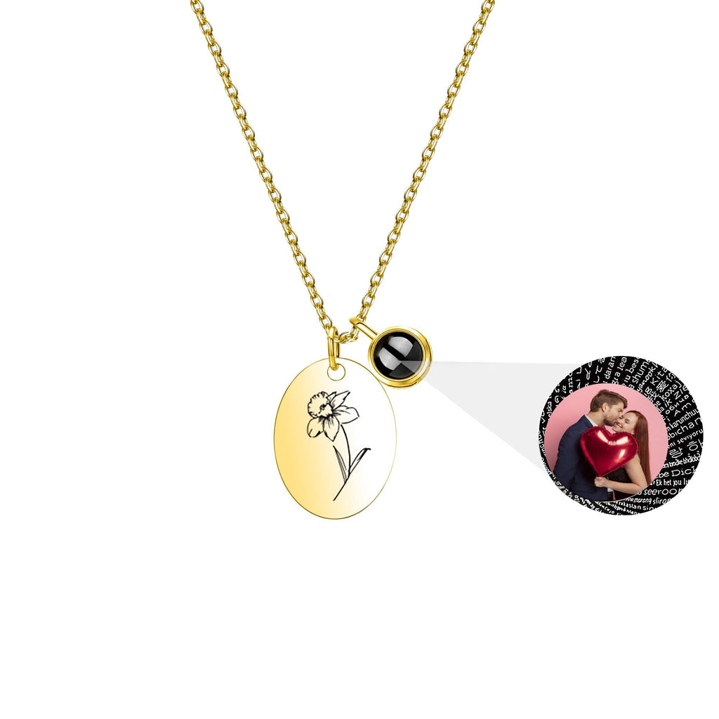 Customized projection necklace for birthday flowers and photos - MERGE.DAY.1.FREESTYLE
