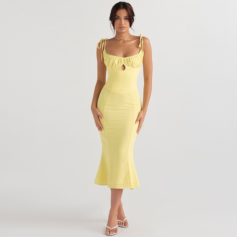 Folds Sleeveless Slips Bandage Solid Maxi Prom Dress Sexy Bodycon Summer - MERGE.DAY.1.FREESTYLE