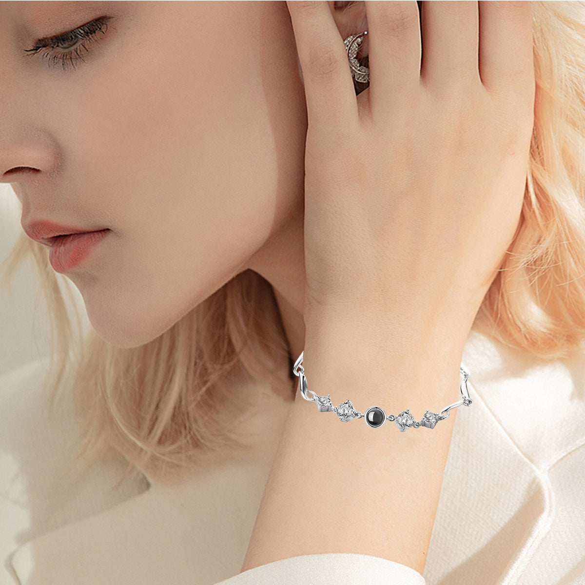 Custom photo Projection Bracelet Jewelry with Silver/Rose Gold Color - MERGE.DAY.1.FREESTYLE