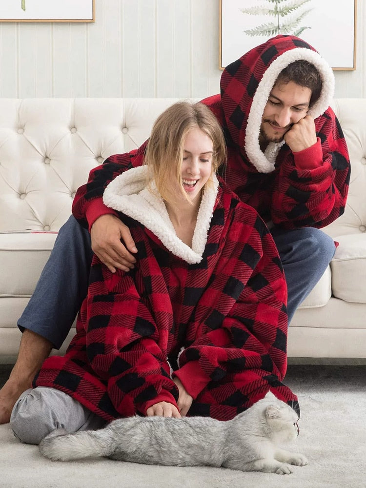 Winter Hoodies Fleece Giant TV Blanket With Sleeves Pullover - MERGE.DAY.1.FREESTYLE
