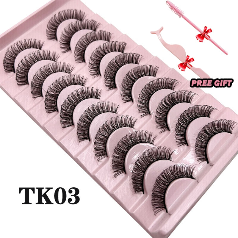 Strip Lashes 10-pairs Fluffy Mink Lashes 3D False Volume Eyelashes - MERGE.DAY.1.FREESTYLE