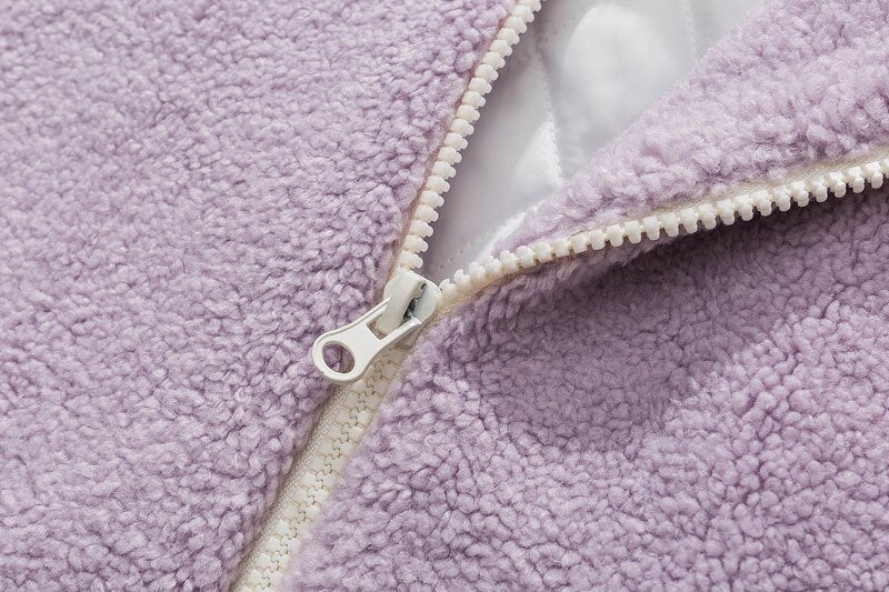 Hip Hop Streetwear Winter Color Block Patchwork Fuzzy Fluffy Thick Warm Coat - MERGE.DAY.1.FREESTYLE