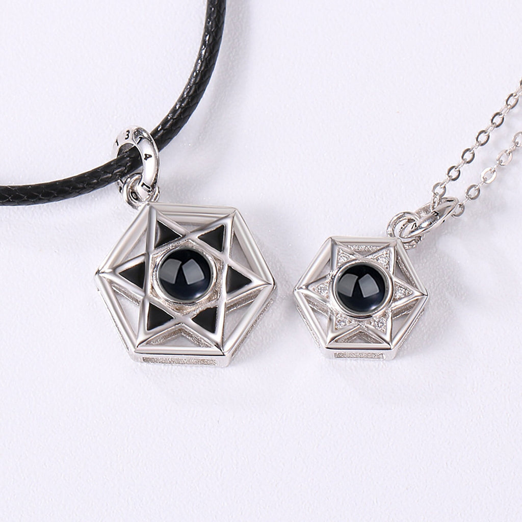 Six Stars Couple with Customized Photos Projection Necklace Pendant Jewelry - MERGE.DAY.1.FREESTYLE